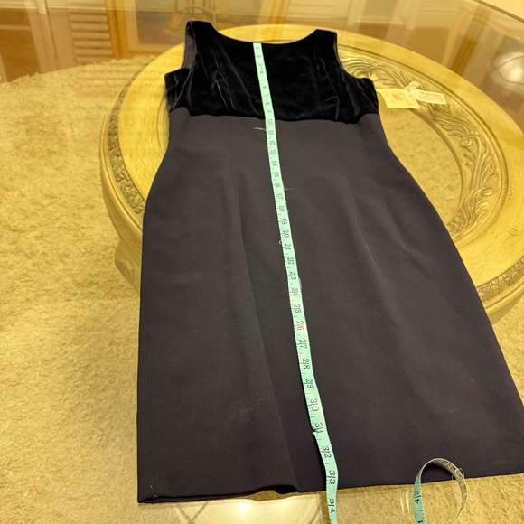 NWT Dana Buchman Size 4 Blue Velvet Top Wool Blend Cocktail Dress Party Formal - Picture 4 of 5